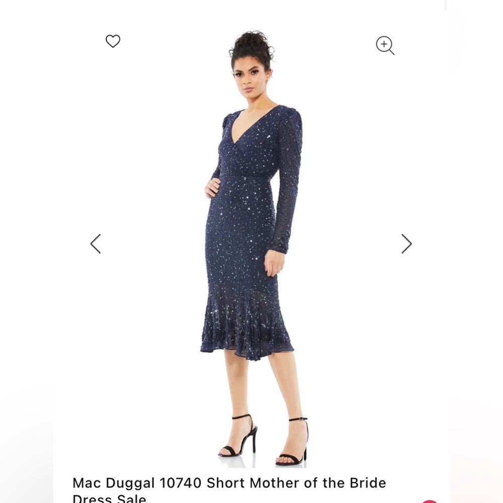 Mac Duggal blue beaded dress size 8